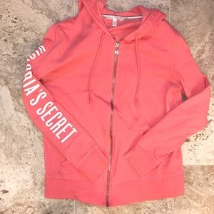 Victoria’s Secret light pink and white hoodie